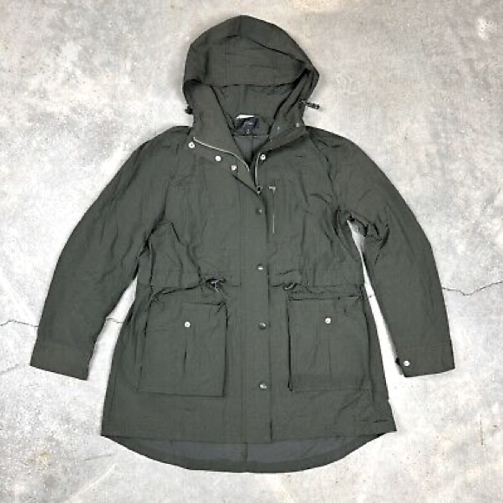 NWT J CREW Perfect Lightweight Rain Jacket Item H8701 Womens Small Dark Moss